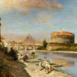 Oswald Achenbach. On the Banks of the Tiber in Rome - Auction prices