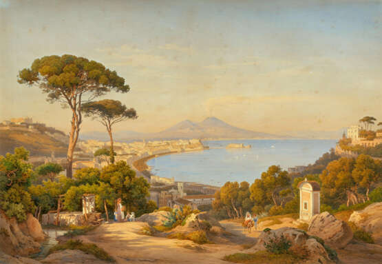 Salomon Corrodi. View of the Bay of Naples with Mount Vesuvius - фото 1