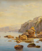 Саломон Корроди. Salomon Corrodi. View of the Bay of Sorrento with Boats and Sailboats