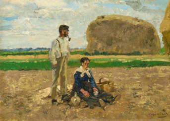 Hugo Mühlig. Vesper on the Field in Nierst near Lank