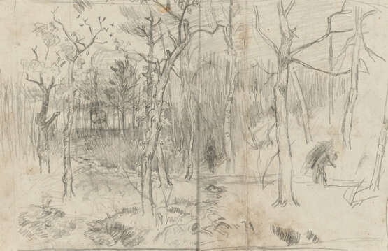 Karl Buchholz. Eleven Loose Sheets with Studies of Landscapes and Trees - photo 13