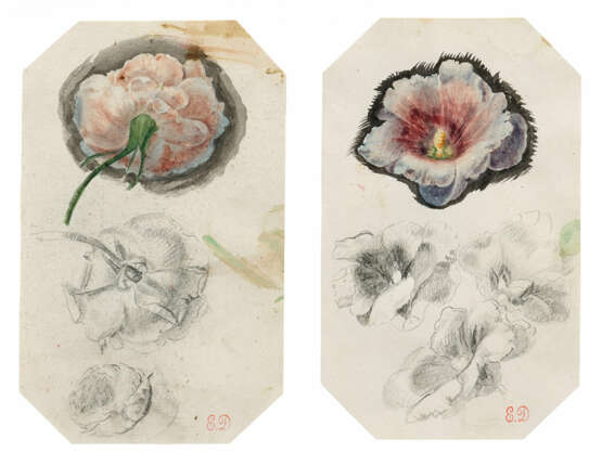 Eugène Delacroix, zugeschrieben. Two Floral Studies - photo 1