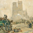 Jean François Raffaelli . Paris Street Scene in front of Notre Dame - Auction prices