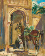 Wojciech Kossak. Wojciech Kossak. An Arab Man with Horse Waits in front of a Portal