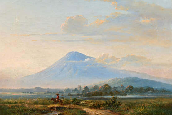 Raden Saleh Ben Jaggia. Landschaft mit Blick auf den Vulkan Merapi auf Java - Foto 1