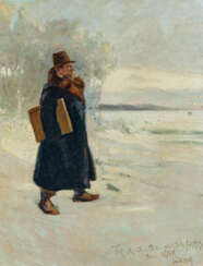 Hans Nikolaj Hansen. Self-portrait of the Artist in the Snow