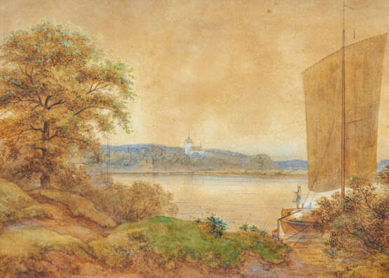 Ernst Ferdinand Oehme. Landscape along the Elbe - photo 1