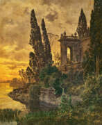 Ferdinand Knab. Ferdinand Knab. Evening Palace Architecture by the Lake with Musicians