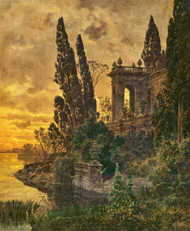 Ferdinand Knab. Evening Palace Architecture by the Lake with Musicians - photo 1