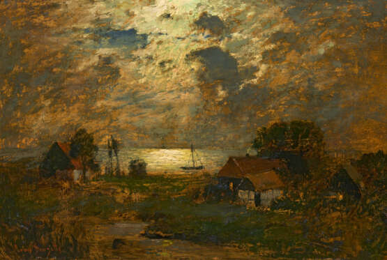 Louis Douzette. Moonlit Night by the Lake - photo 1