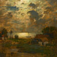 Louis Douzette. Moonlit Night by the Lake - Auction prices