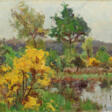 Emile Claus. Autumn Waterside Landscape - Auction prices