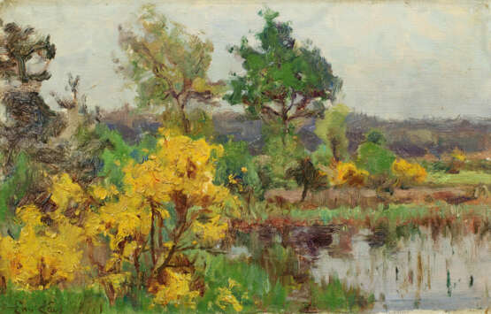 Emile Claus. Autumn Waterside Landscape - photo 1