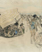 Watercolours. Leo Putz. Bathing Life on Ipanima Beach in Rio I