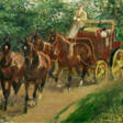 Otto Dill. Brown Four-in-hand with Closed Carriage - Auction prices