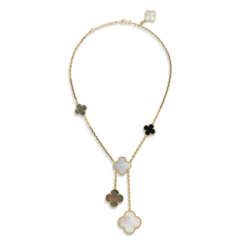 VAN CLEEF & ARPELS MOTHER-OF-PEARL AND ONYX 'MAGIC ALHAMBRA' NECKLACE