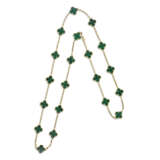 VAN CLEEF & ARPELS MALACHITE 'ALHAMBRA' NECKLACE AND EARRINGS - фото 3