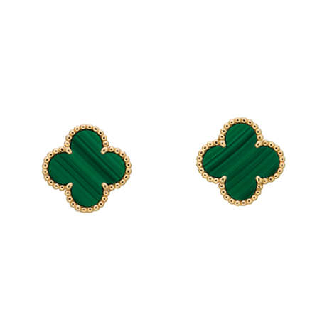 VAN CLEEF & ARPELS MALACHITE 'ALHAMBRA' NECKLACE AND EARRINGS - фото 6