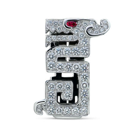 NO RESERVE – CARTIER DIAMOND AND RUBY 'LE BAISER DU DRAGON' CLIP-BROOCH - фото 1