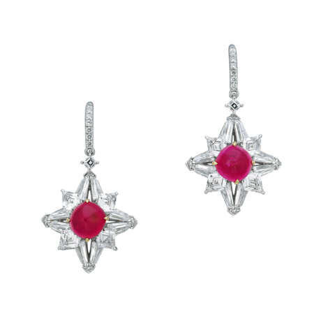 RUBY AND DIAMOND EARRINGS - фото 1