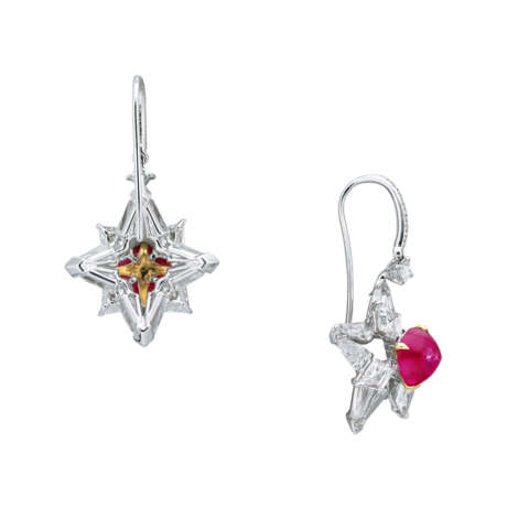 RUBY AND DIAMOND EARRINGS - фото 2