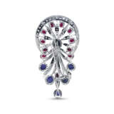 NO RESERVE – STAR RUBY, STAR SAPPHIRE AND DIAMOND BROOCH/PENDANT - фото 2