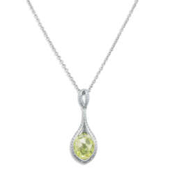 COLOURED DIAMOND AND DIAMOND PENDENT NECKLACE