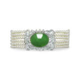 JADEITE, DIAMOND AND SEED PEARL BRACELET AND RING - фото 5