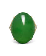 Jade. JADEITE AND DIAMOND RING