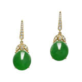 JADEITE AND DIAMOND EARRINGS - photo 1