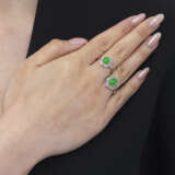 NO RESERVE – GROUP OF JADEITE AND DIAMOND RINGS - фото 12