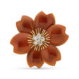 NO RESERVE – VAN CLEEF & ARPELS CARNELIAN AND DIAMOND 'ROSE DE NOËL' BROOCH - Prix ​​des enchères