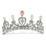 CONCH PEARL, NATURAL PEARL AND DIAMOND TIARA - фото 1