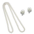 NO RESERVE - PEARL AND DIAMOND EARRINGS AND NECKLACE - Аукционные цены