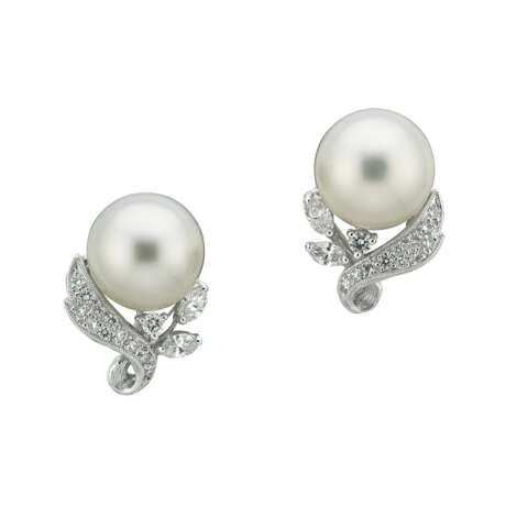 NO RESERVE - PEARL AND DIAMOND EARRINGS AND NECKLACE - Foto 6