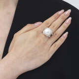 NO RESERVE - PEARL AND DIAMOND RING AND EARRINGS - фото 7