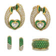 NO RESERVE - GROUP OF DIAMOND AND EMERALD JEWELLERY - Auction prices