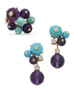 Аметист. NO RESERVE – CARTIER SET OF AMETHYST, TURQUOISE AND DIAMOND 'LES DÉLICES DE GOA' JEWELLERY