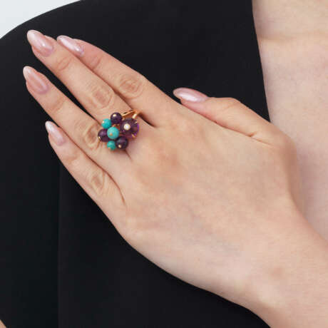 NO RESERVE – CARTIER SET OF AMETHYST, TURQUOISE AND DIAMOND 'LES DÉLICES DE GOA' JEWELLERY - photo 7