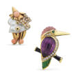 NO RESERVE – TWO MULTI-GEM BROOCHES, BY VAN CLEEF & ARPELS - Prix ​​des enchères