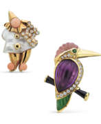 Аметист. NO RESERVE – TWO MULTI-GEM BROOCHES, BY VAN CLEEF & ARPELS