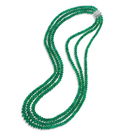 EMERALD BEAD AND DIAMOND NECKLACE - photo 2