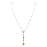 COLOURED DIAMOND AND DIAMOND PENDENT NECKLACE - photo 4