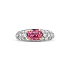 NO RESERVE - CARTIER PADPARADSCHA SAPPHIRE AND DIAMOND RING