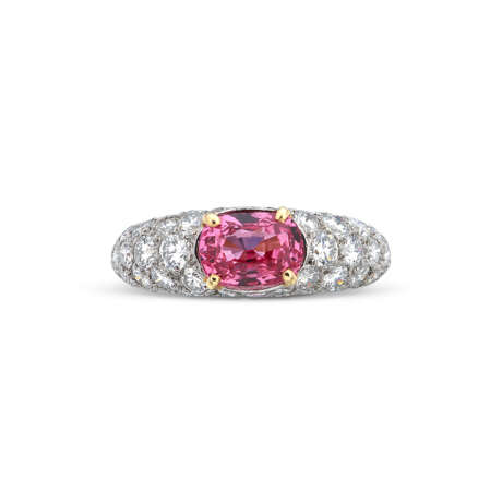 NO RESERVE - CARTIER PADPARADSCHA SAPPHIRE AND DIAMOND RING - photo 1