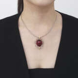 NO RESERVE – TOURMALINE, COLOURED DIAMOND AND COLOURED SAPPHIRE PENDENT NECKLACE - Foto 6