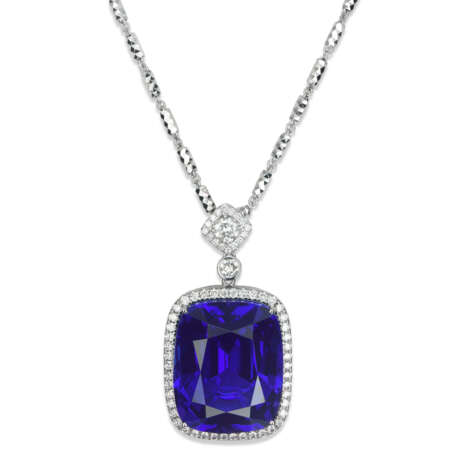 TANZANITE AND DIAMOND PENDENT NECKLACE - фото 1