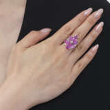 NO RESERVE – COLOURED SAPPHIRE AND DIAMOND RING - Foto 4