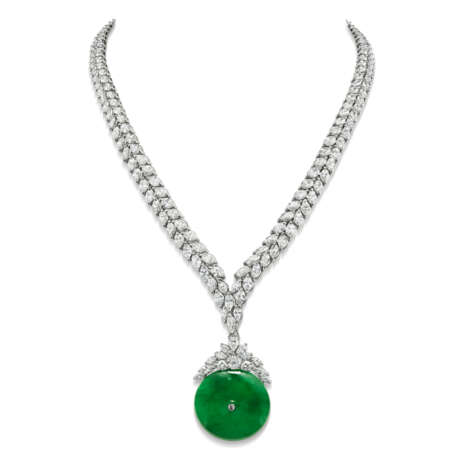 JADEITE AND DIAMOND PENDENT NECKLACE - фото 4