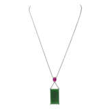 NO RESERVE – JADEITE AND STAR RUBY PENDENT NECKLACE - фото 4